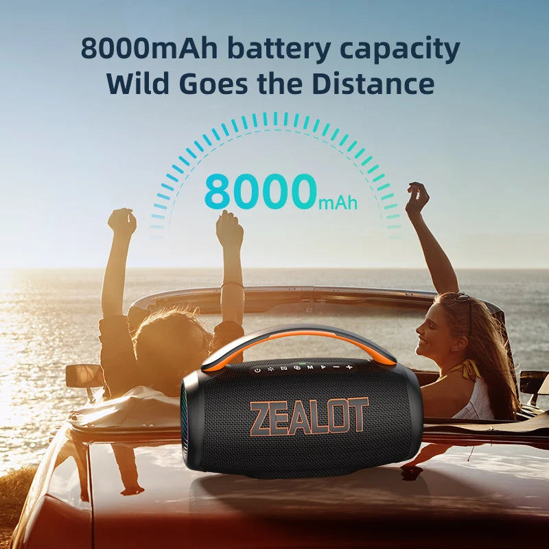 -P12 Speaker 60W Portable Bluetooth Speaker with IPX6 Waterproof, Comfortable Handle,Controllable Lighting,Tf,Usb