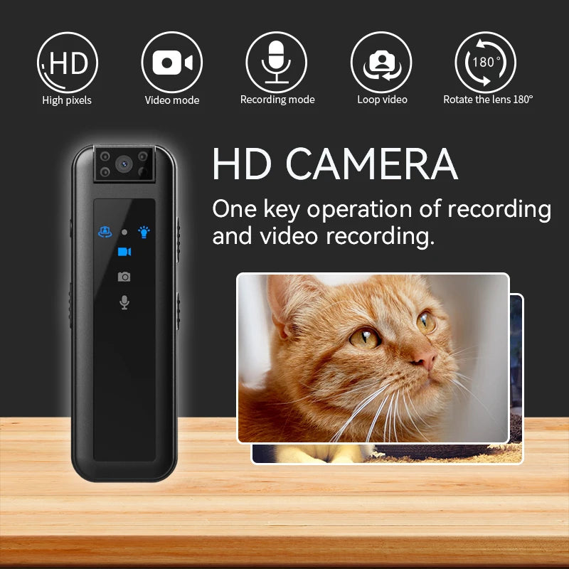 HD 1080P Infrared Night Vision Mini DV Camera, Invisible Motion Monitoring Camera, Portable Outdoor Law Enforcement Recorder