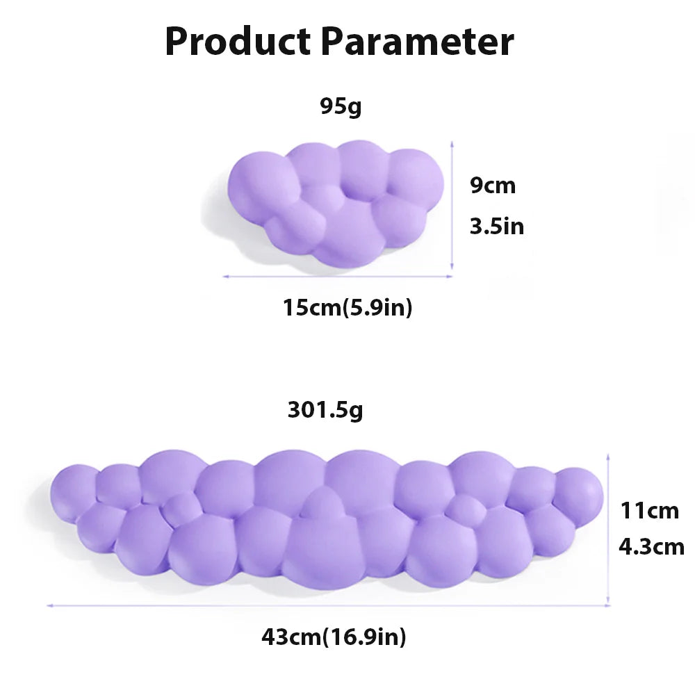 Mouse Pad with Wrist Rest Keyboard Cloud Non-Slip Desktop Office Gamer Mouse Wrist Rest Ergonomic Comfortable Soft Wrist Rest