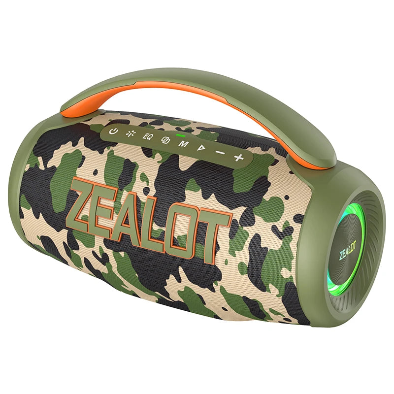 -P12 Speaker 60W Portable Bluetooth Speaker with IPX6 Waterproof, Comfortable Handle,Controllable Lighting,Tf,Usb