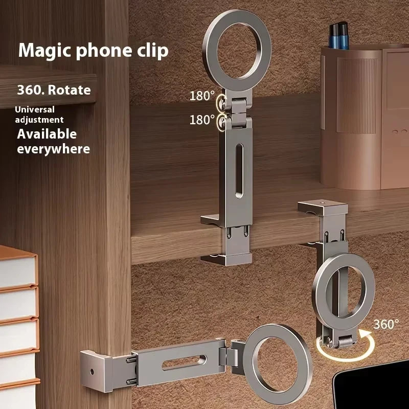 Magnetic Phone Holder Travel Essentials Flexible Rotation Hands-Free Airplane Phone Mount Seat Adjustable Phone Stand