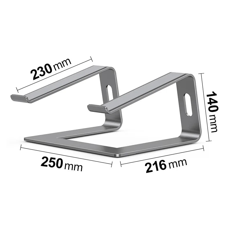 Ergonomic Aluminum Laptop Stand with Cooling & Non-Slip Design, Adjustable Portable Notebook Riser for 10-17 Inch Macbook Dell