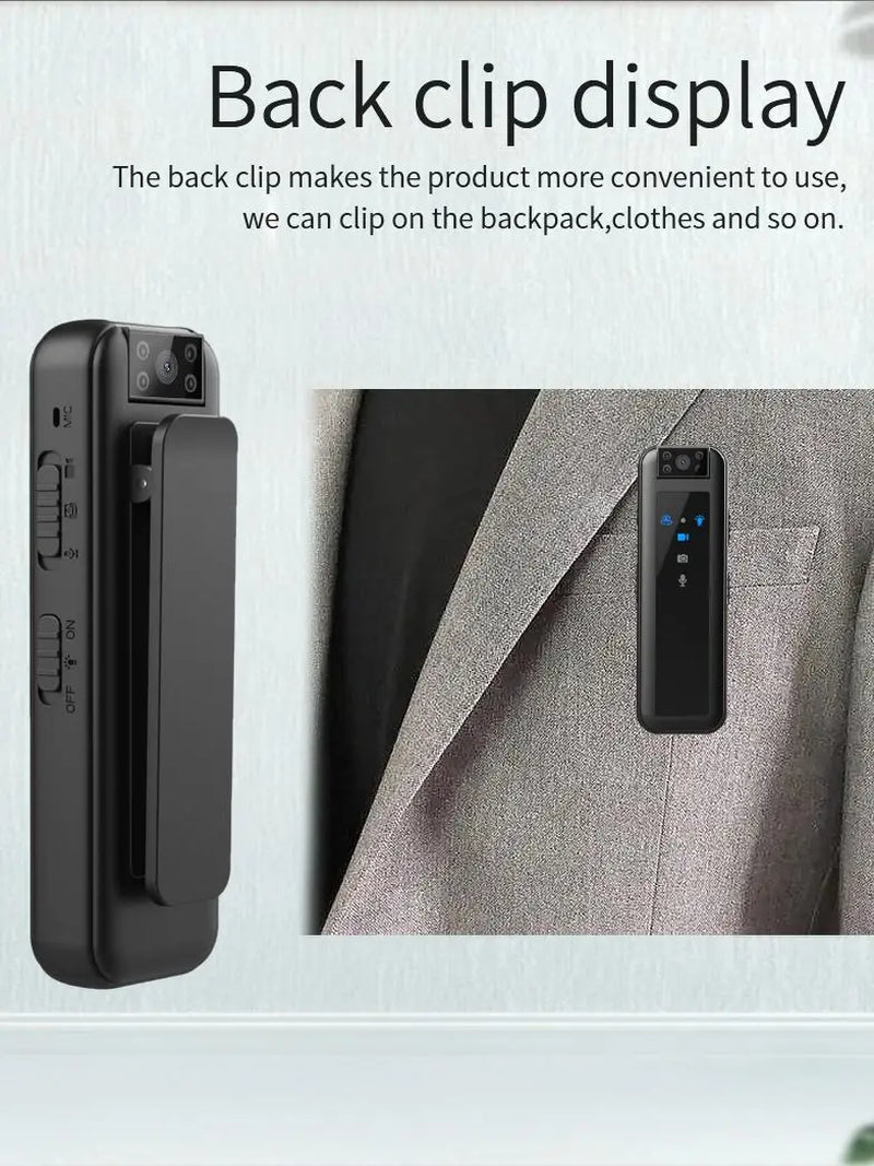 HD 1080P Infrared Night Vision Mini DV Camera, Invisible Motion Monitoring Camera, Portable Outdoor Law Enforcement Recorder
